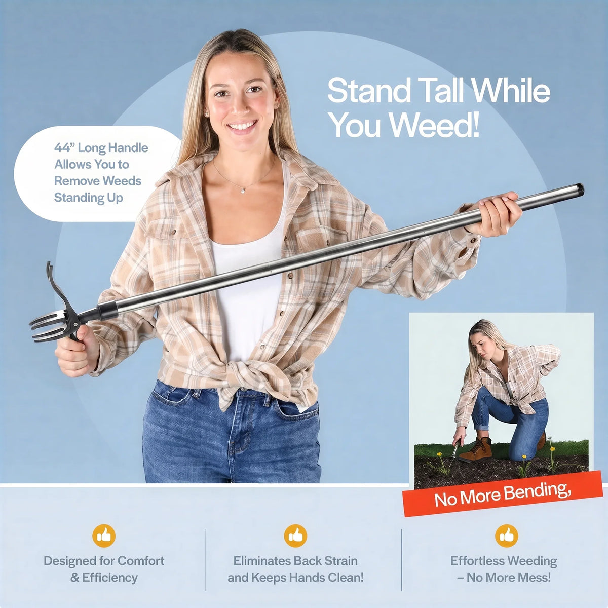 Weed Puller Tool - Stand Up Weed Remover - Garden Weeding Tool