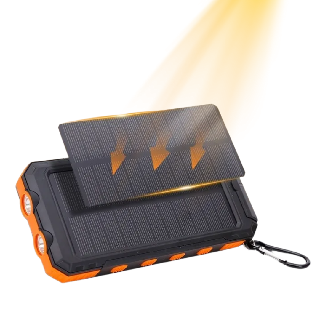 Solar Power Bank 20000mAh - Portable Solar Charger for Hiking & Camping