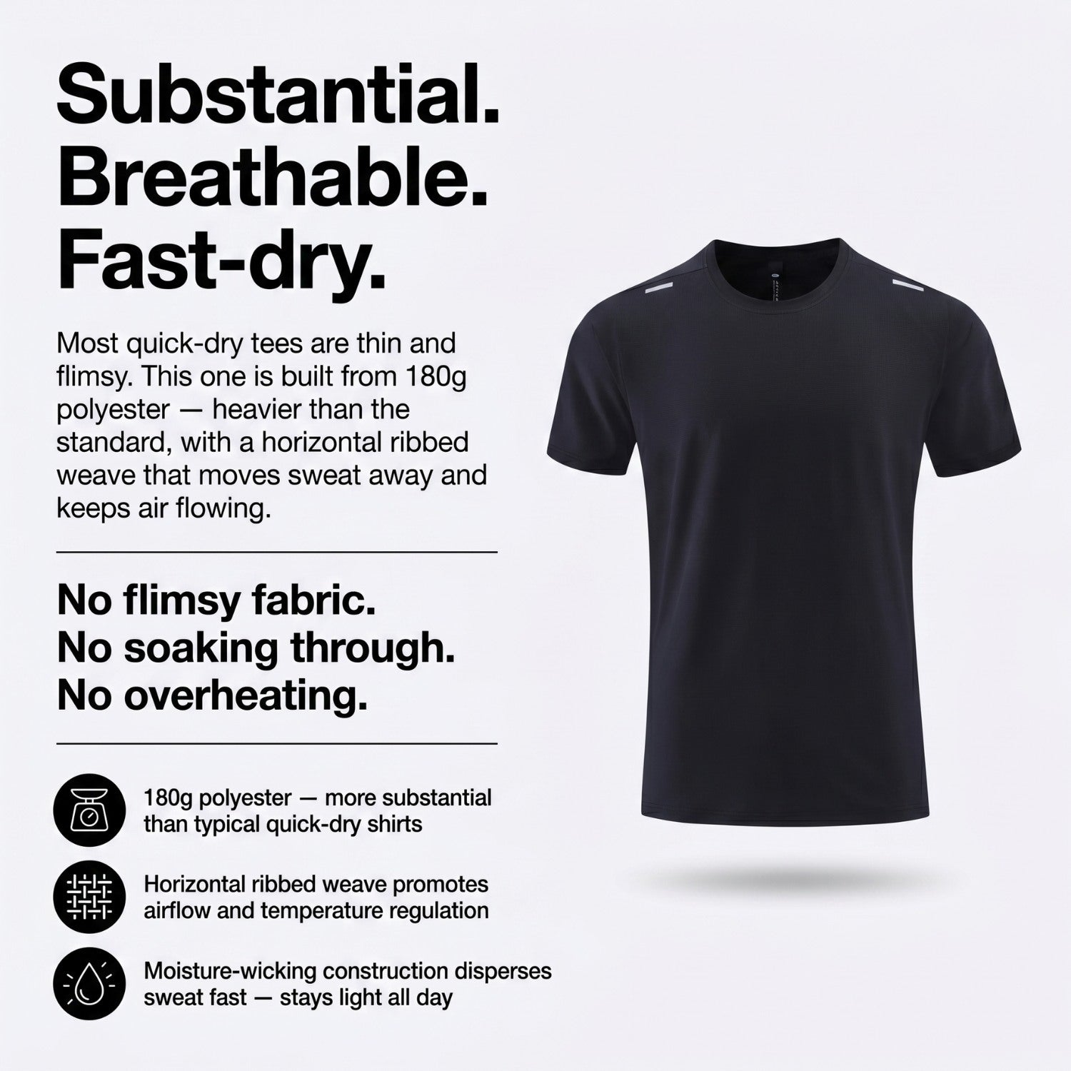 Men's Running T-Shirt - Quick-Dry Hiking & Outdoor - Moisture-Wicking Tee