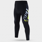 Men's padded cycling tights in Fluorescent Yellow, front view