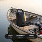 Dry bag stowed on a boat, key features