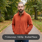 Terrabound Men's Fleece Jacket - 7 colourways, full-zip, brushed fleece