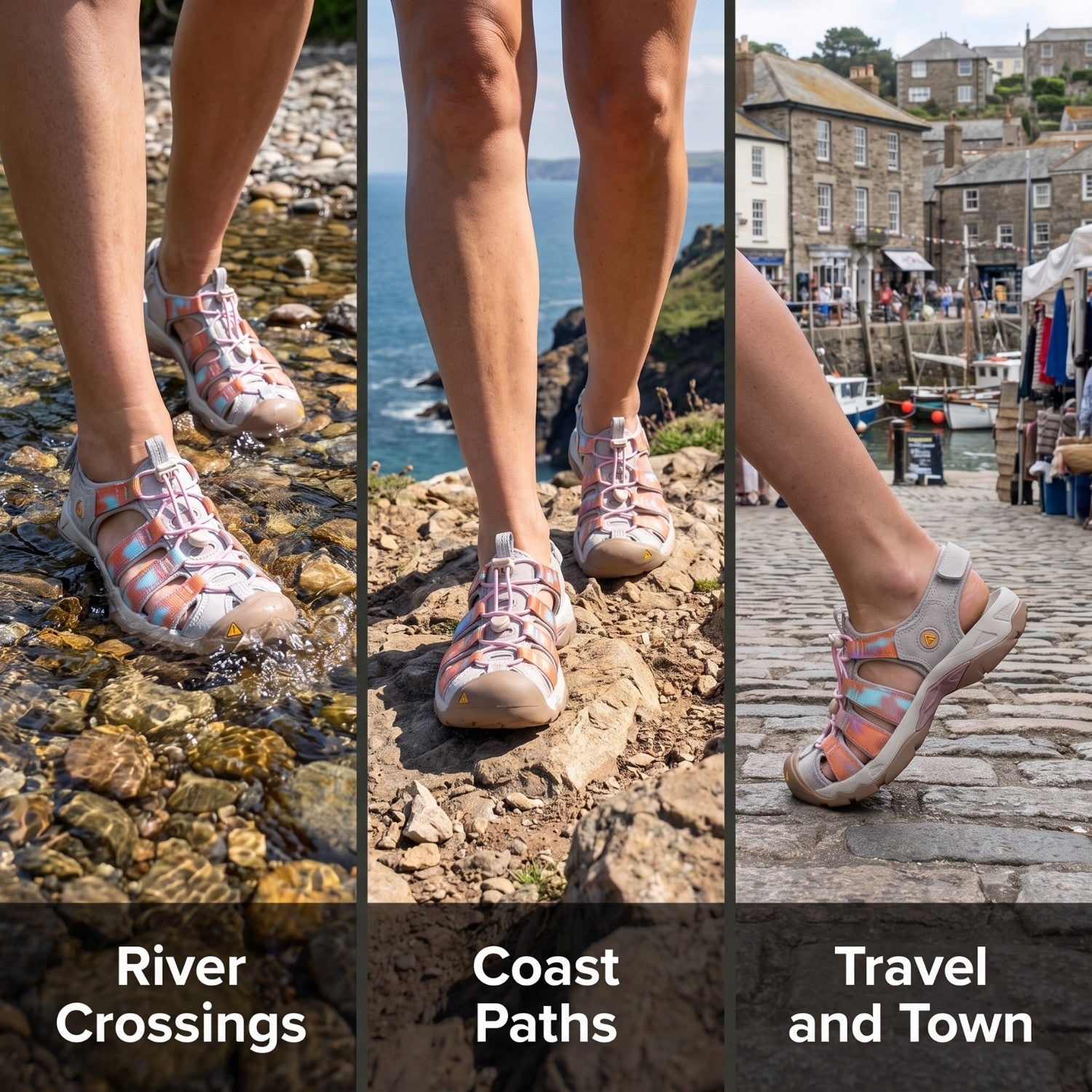 Women's Walking Sandals - Closed Toe - Outdoor Hiking & Water Sandals