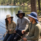 Packable Wide-Brim Fishing Hat – Sun Hat with Neck Flap and Chin Strap