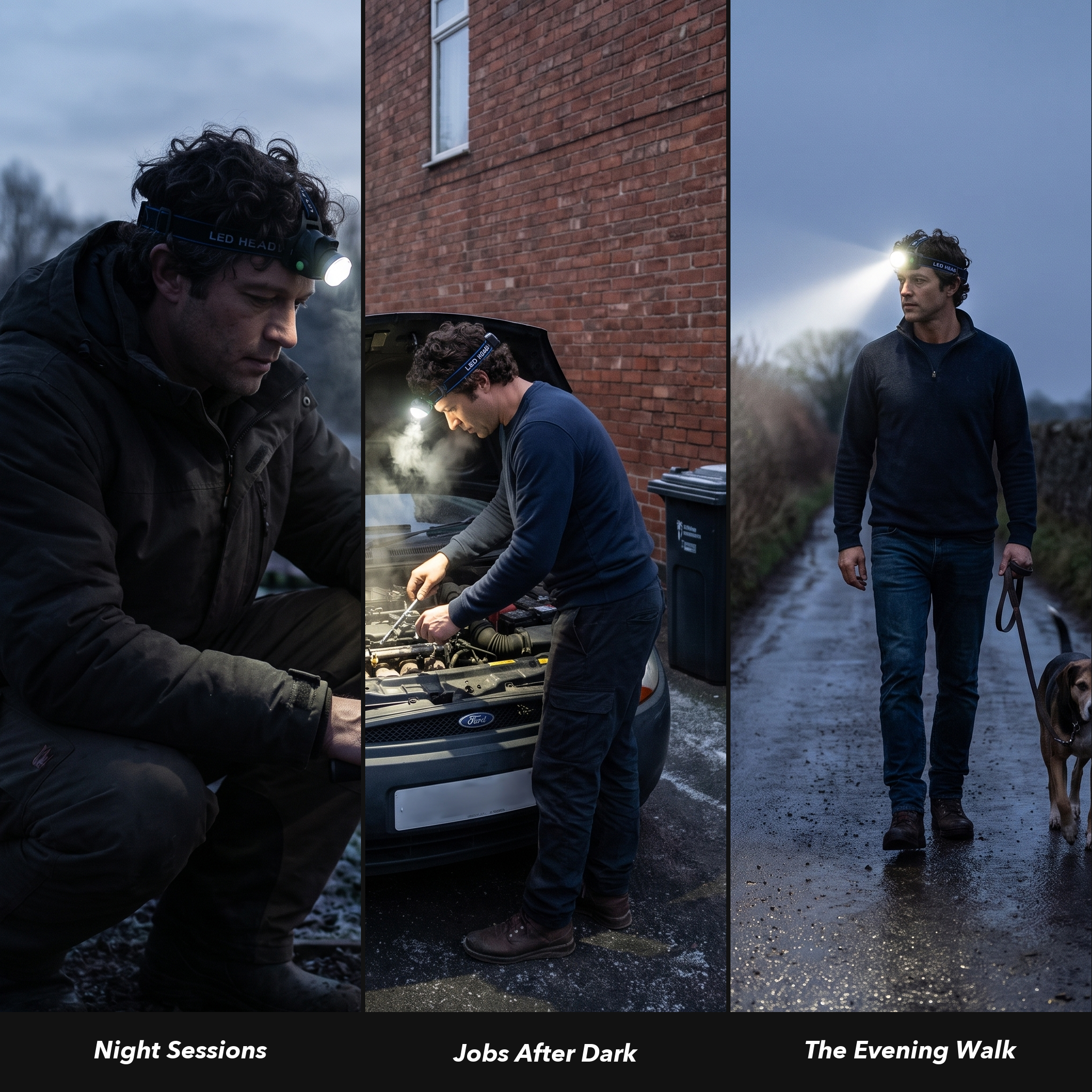 Three uses: night fishing, jobs after dark and evening dog walks
