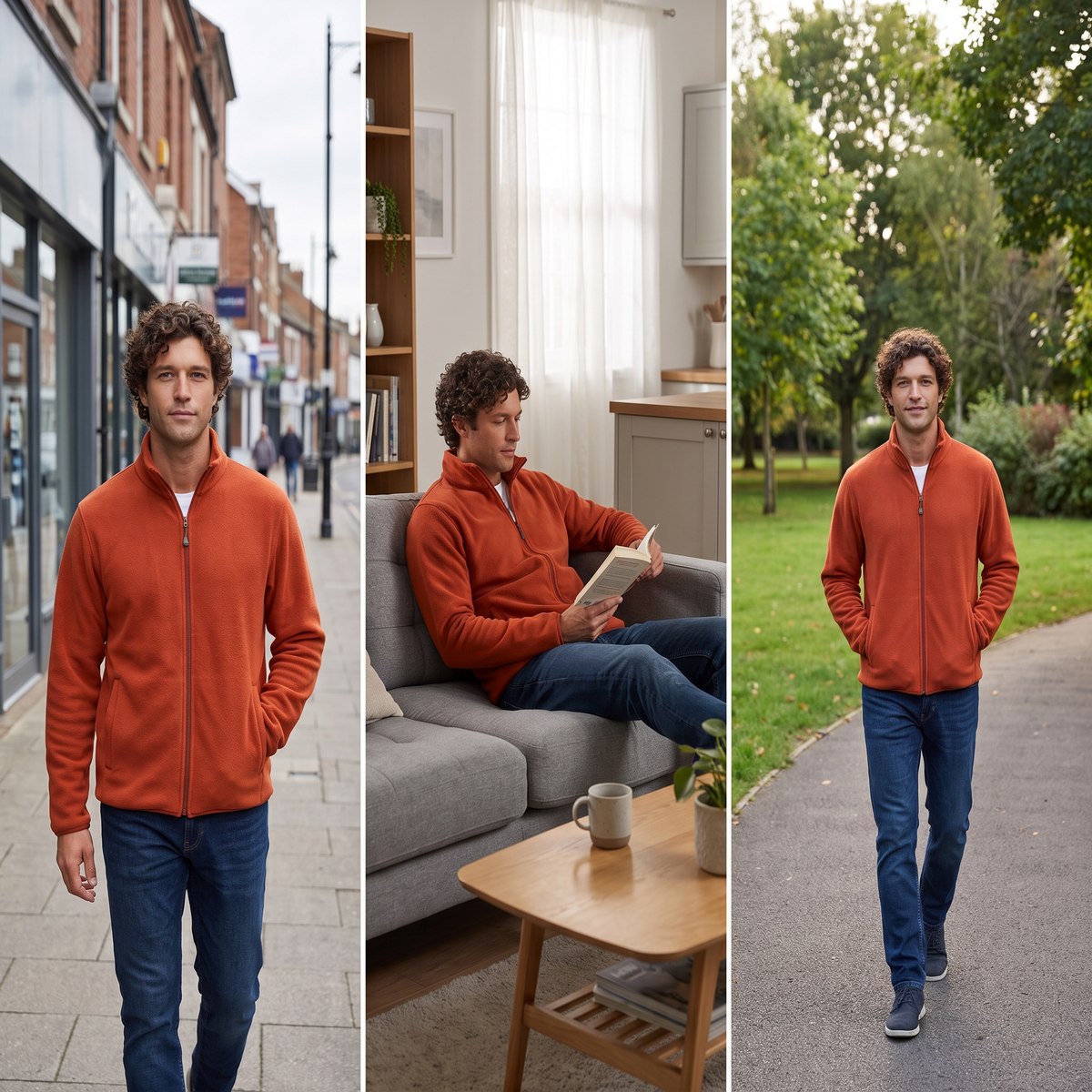 Terrabound Men's Fleece Jacket - everyday versatility triptych