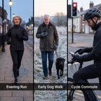 Evening run, early dog walk and cycle commute wearing the running gloves