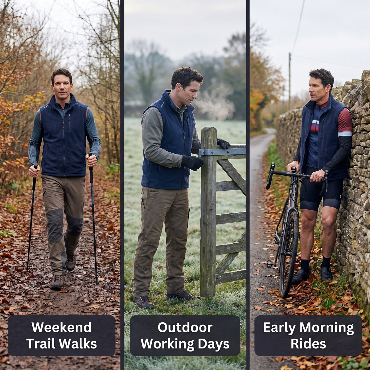 Men's Fleece Gilet - Lifestyle Model - Terrabound Outdoor