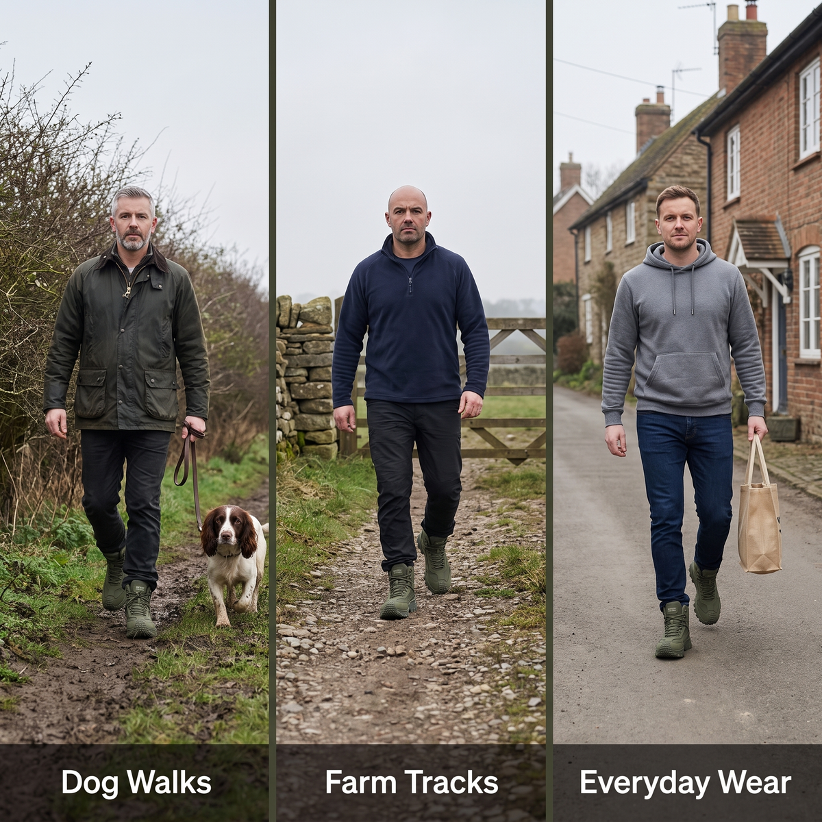 Men's Walking Boots on dog walks, farm tracks and everyday wear in Britain