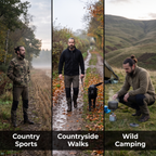 Men's Camo Fleece Jacket – Three Use Cases Triptych
