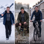 Three ways to wear the base layer set under your kit: ski trips, winter fishing and a cycle commute