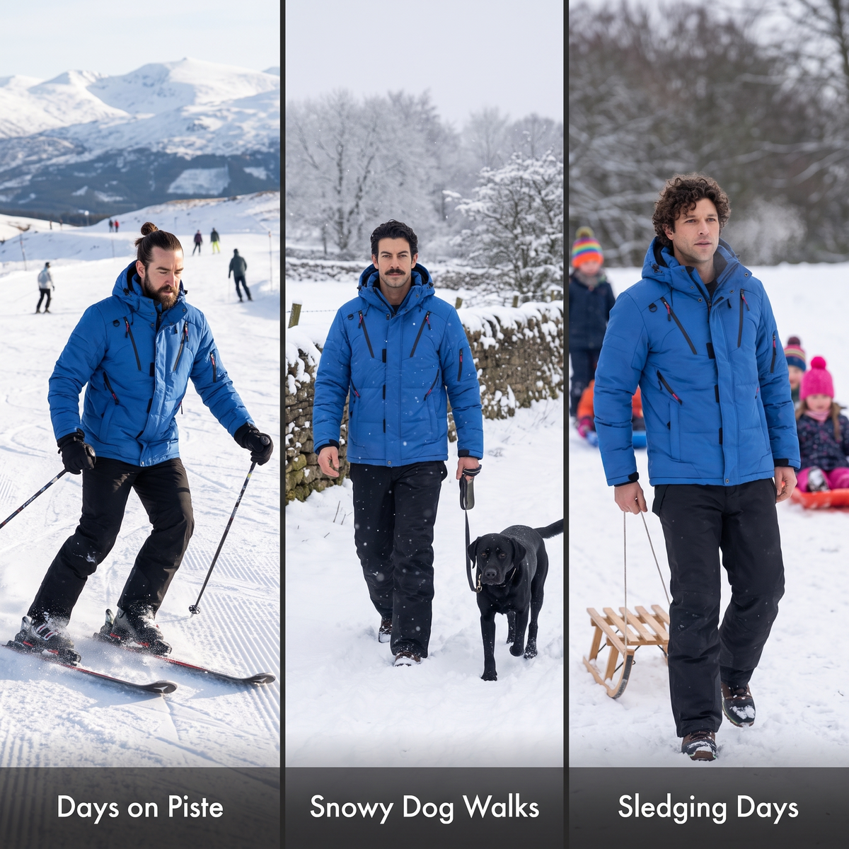 SUPERSEDED - Men's Ski Suit worn on the piste, on a snowy dog walk and sledging