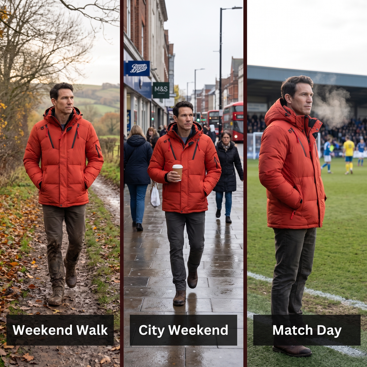 Men's Puffer Jacket - Weekend Walk, City Weekend, Match Day