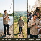 Men's fishing shirt on the river, on the hills and on holiday