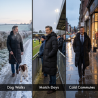 Long puffer coat for dog walks, match days and cold commutes
