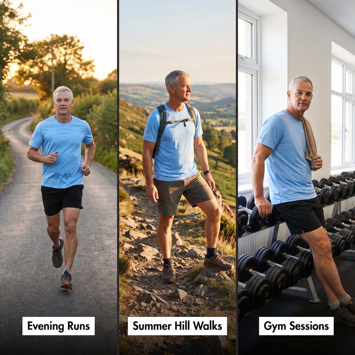 Men's running top for evening runs, summer hill walks and gym sessions