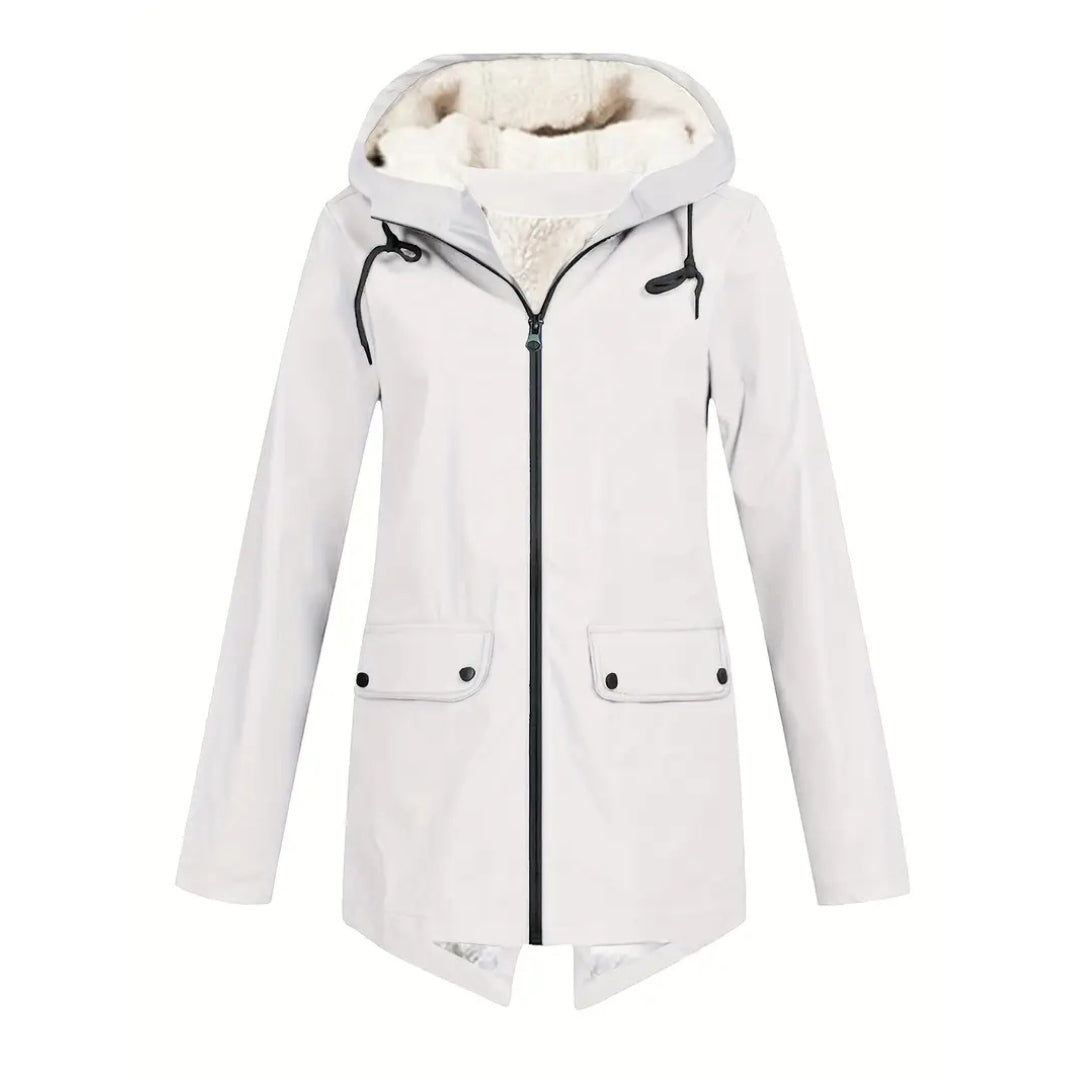 Waterproof Women’s Jacket | Fleece-Lined Layer with Adjustable Hood