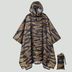 Camouflage Rain Poncho – Lightweight Waterproof Hooded Outdoor Poncho for Hiking & Fishing