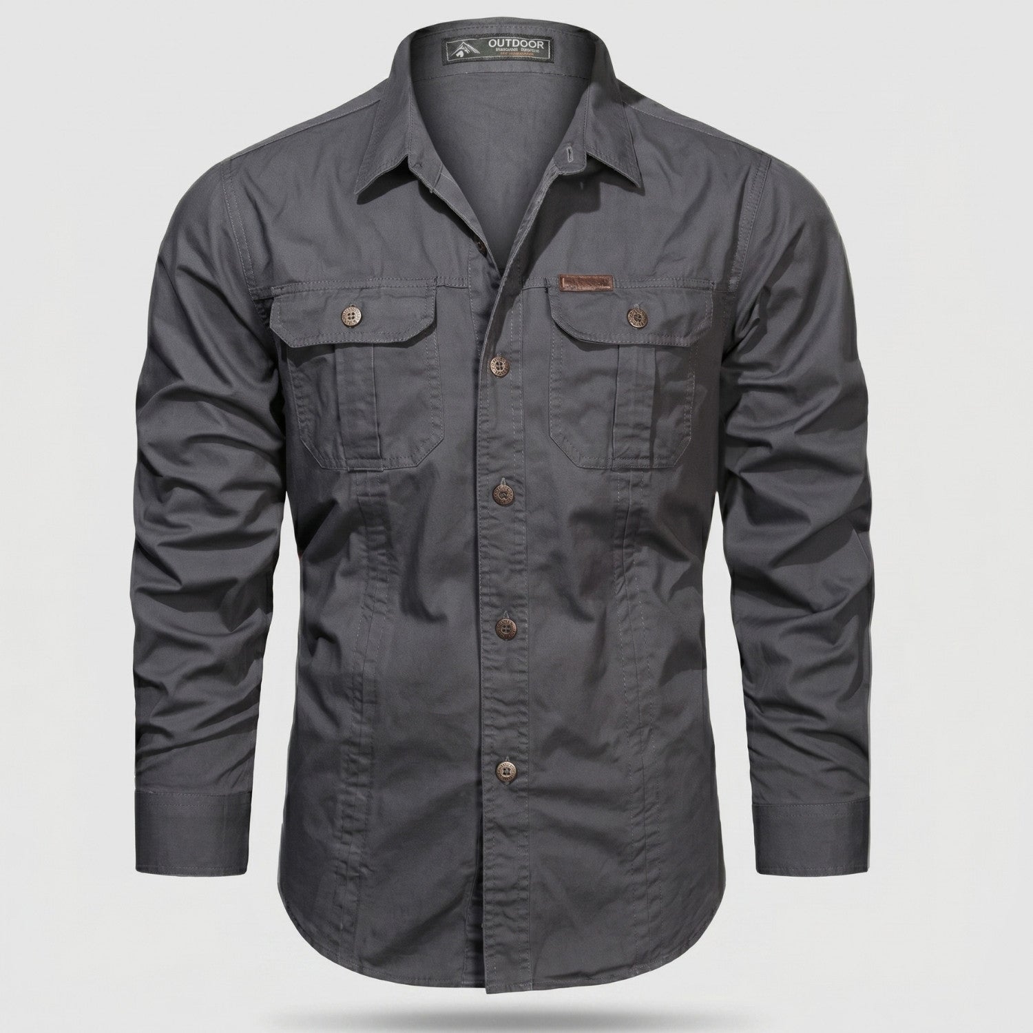 Men's Lightweight Long-Sleeve Outdoor Shirt – Durable Cotton Design