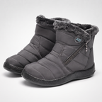 Women's faux fur lined winter boots in grey