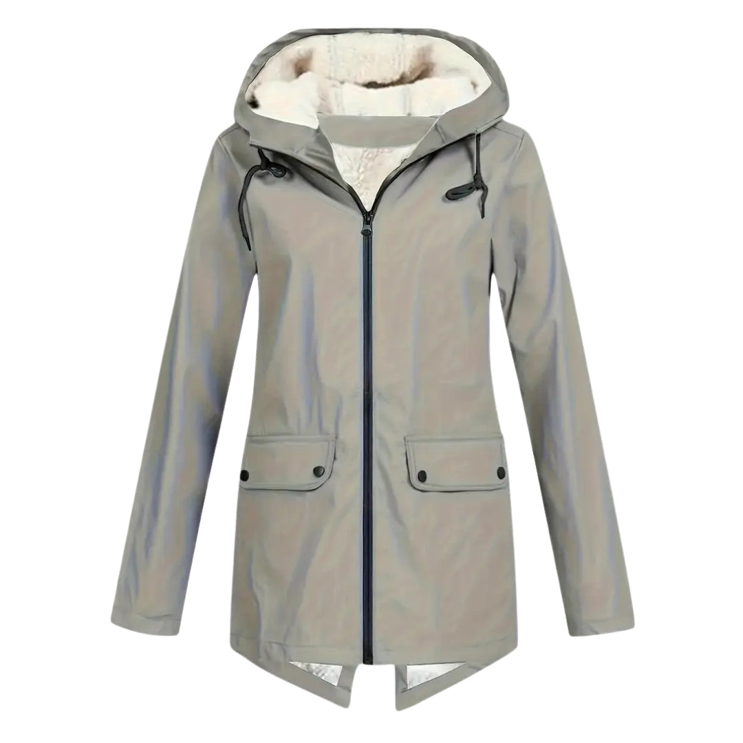 Waterproof Women’s Jacket | Fleece-Lined Layer with Adjustable Hood