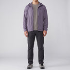 Men's windbreaker in Deep Purple worn, front
