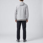 Men's windbreaker in Light Grey, back view