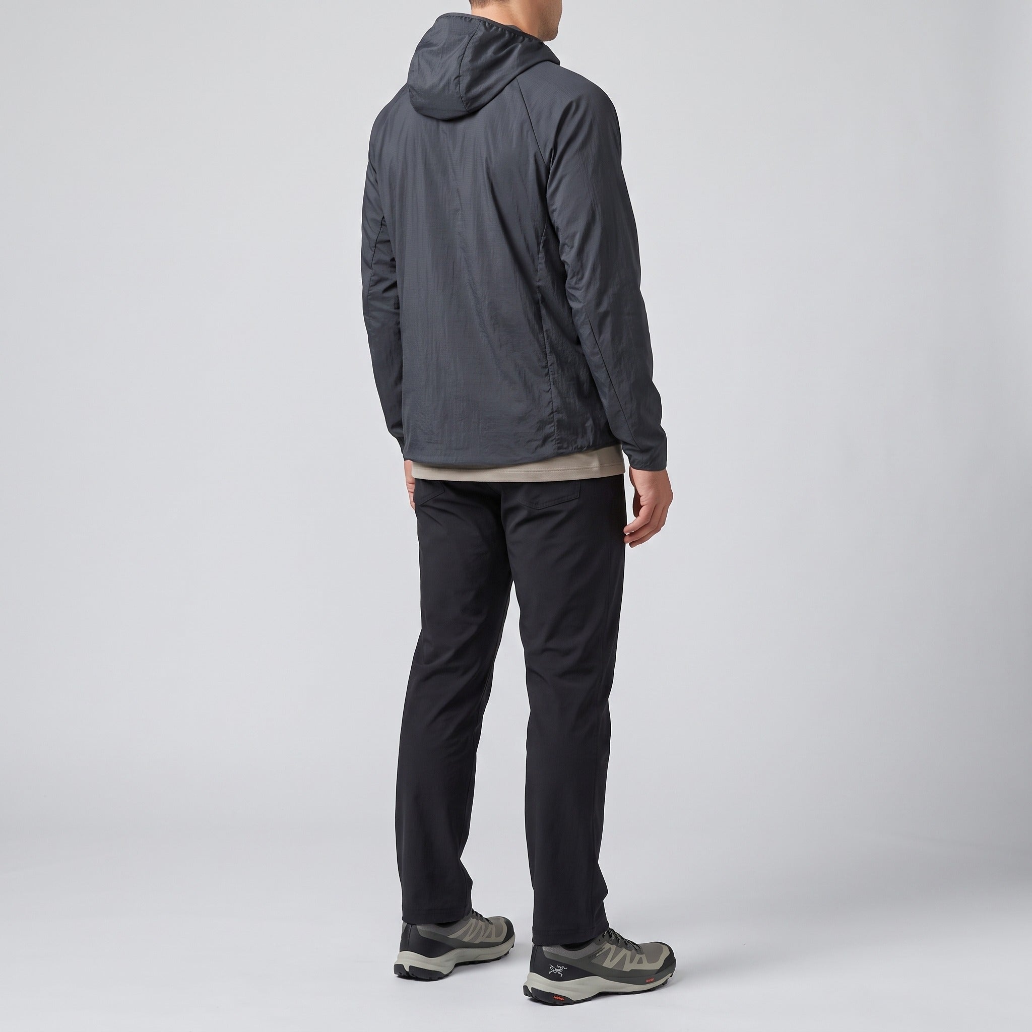 Men's windbreaker in Black, side view