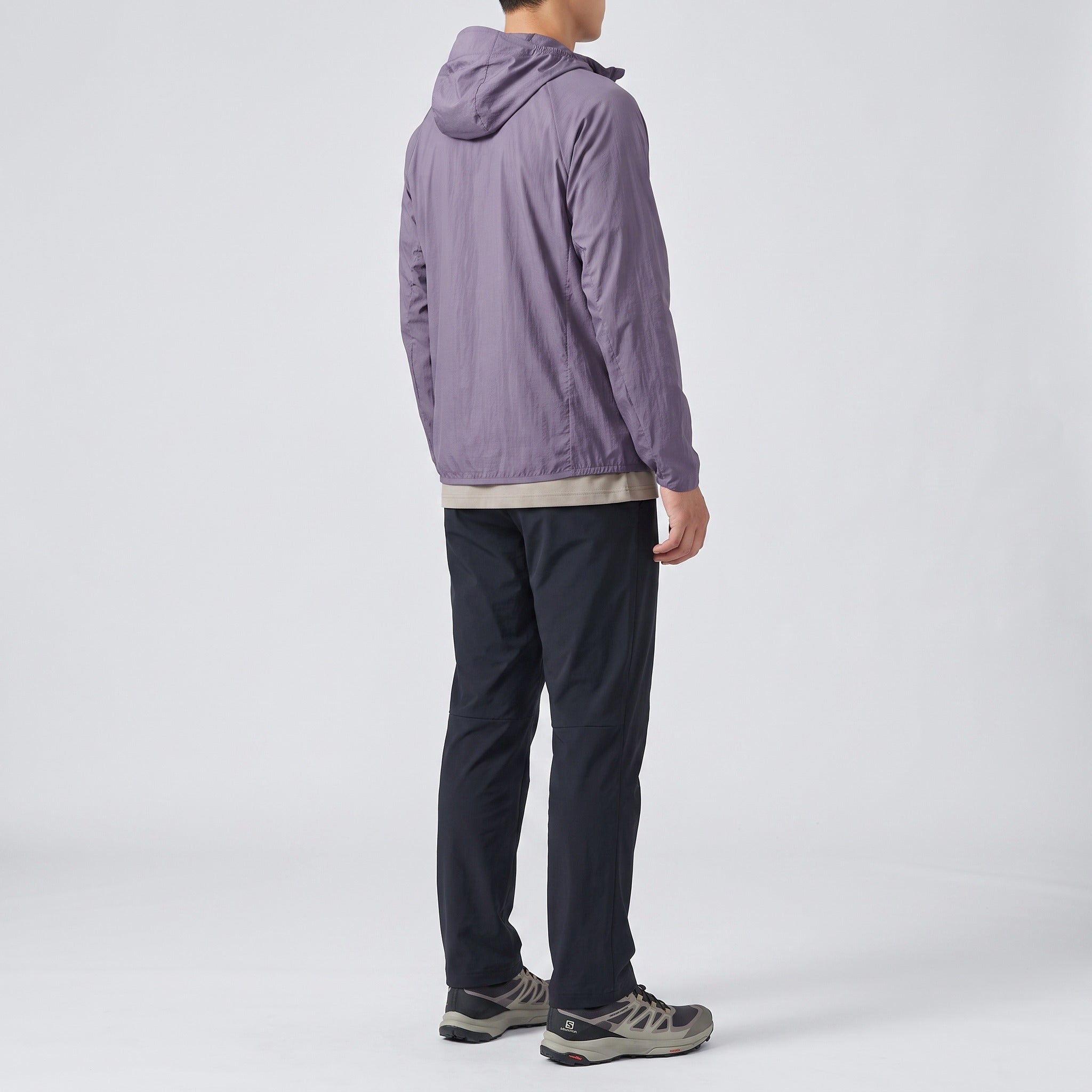 Men's windbreaker in Deep Purple, side view