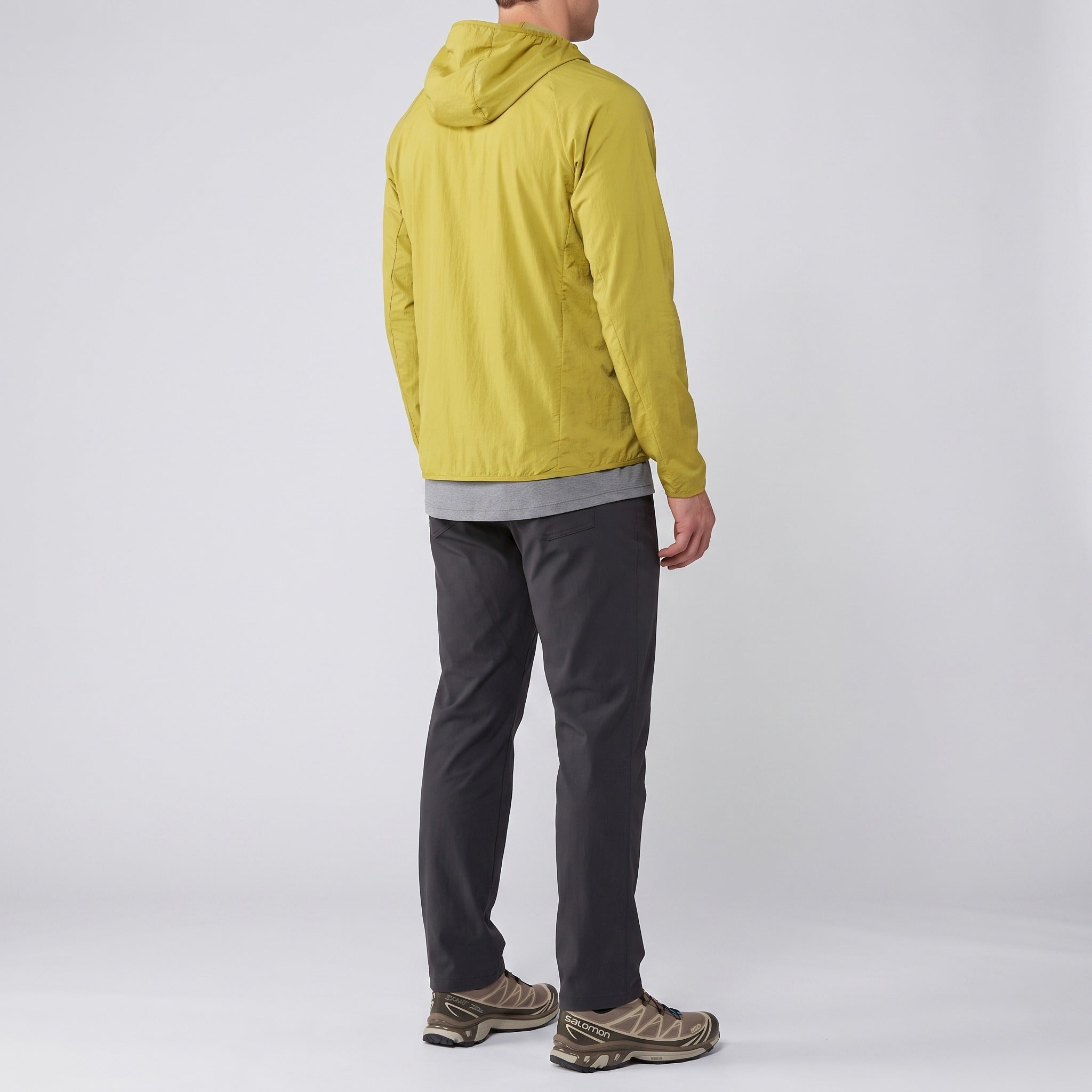 Men's windbreaker in Turmeric, side view