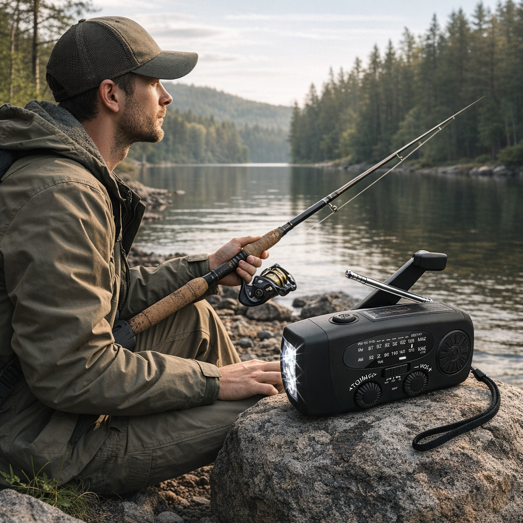 Emergency Hand Crank Radio - Solar and USB Rechargeable Weather Radio with Torch for Camping and Outdoor Use