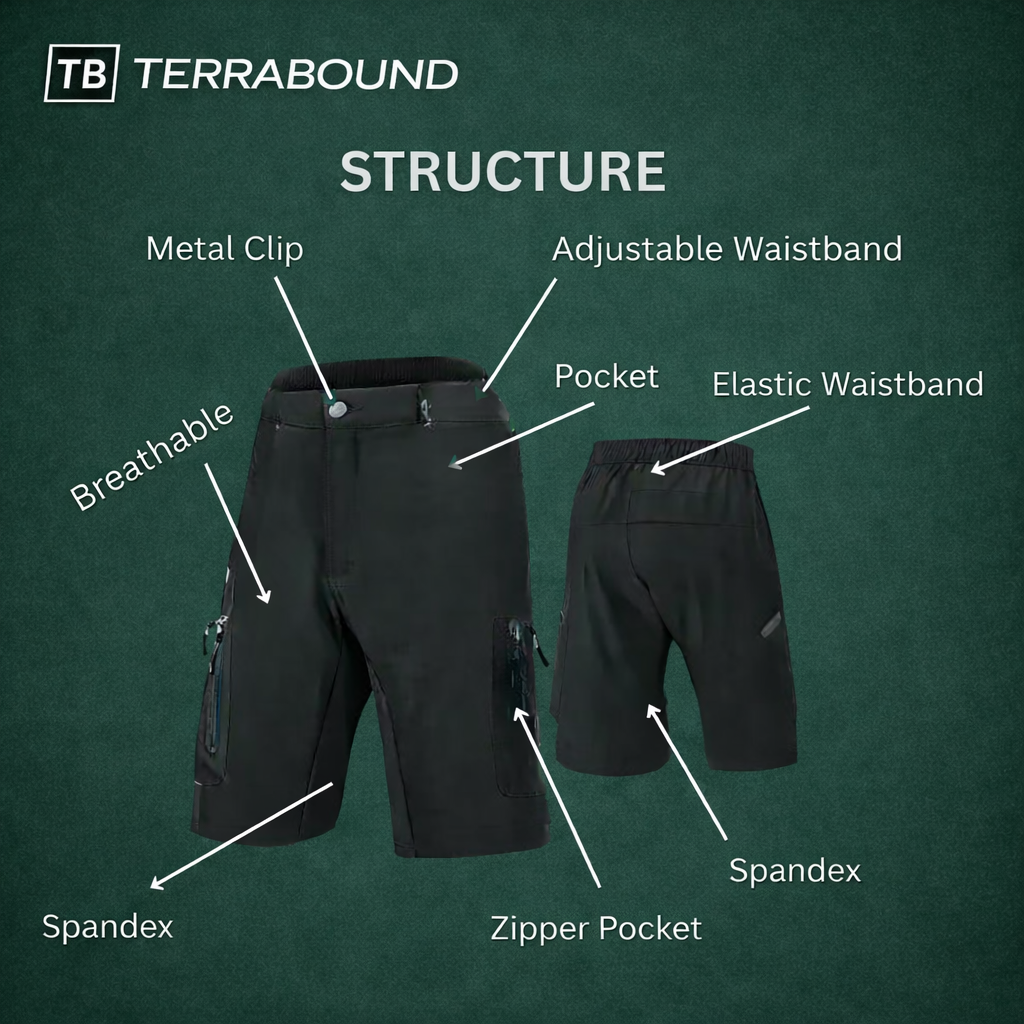 Men’s MTB Cargo Shorts – Durable Cycling Shorts with Zipped Pockets