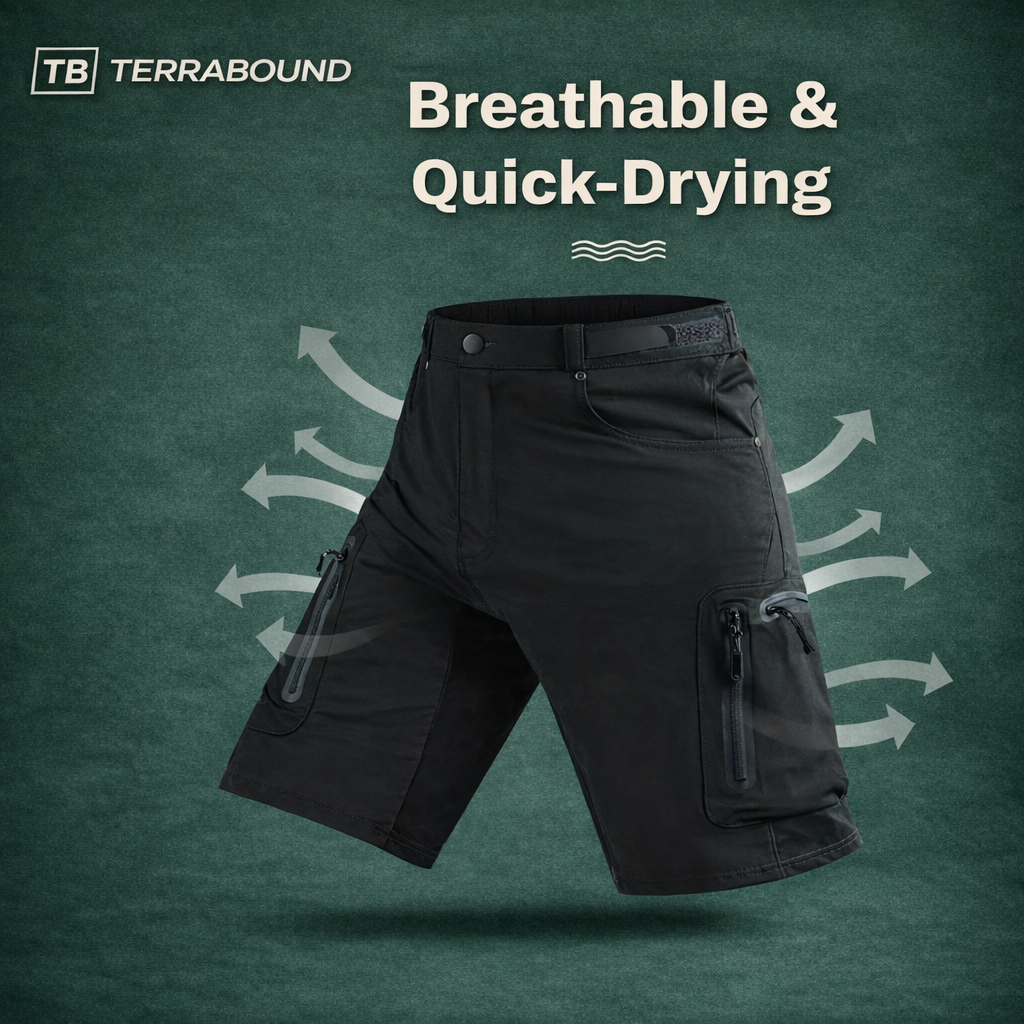 Men’s MTB Cargo Shorts – Durable Cycling Shorts with Zipped Pockets