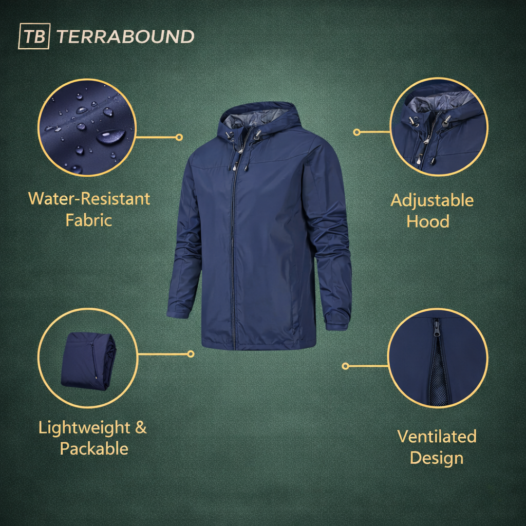 Waterproof Breathable Rain Jacket – Lightweight Outdoor Performance (Unisex)