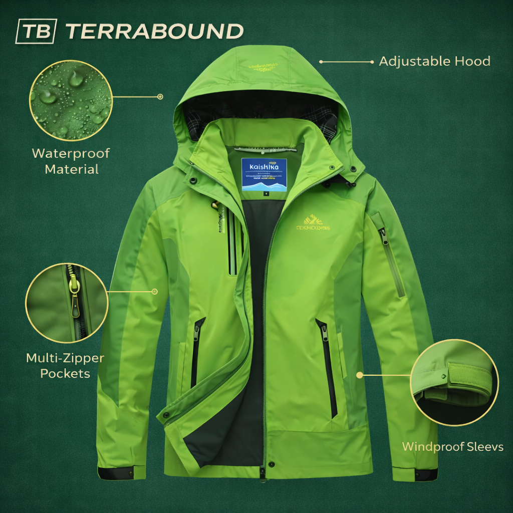 Insulated Rain Jacket – Unisex Water-Resistant Outdoor Layer for Cool Conditions