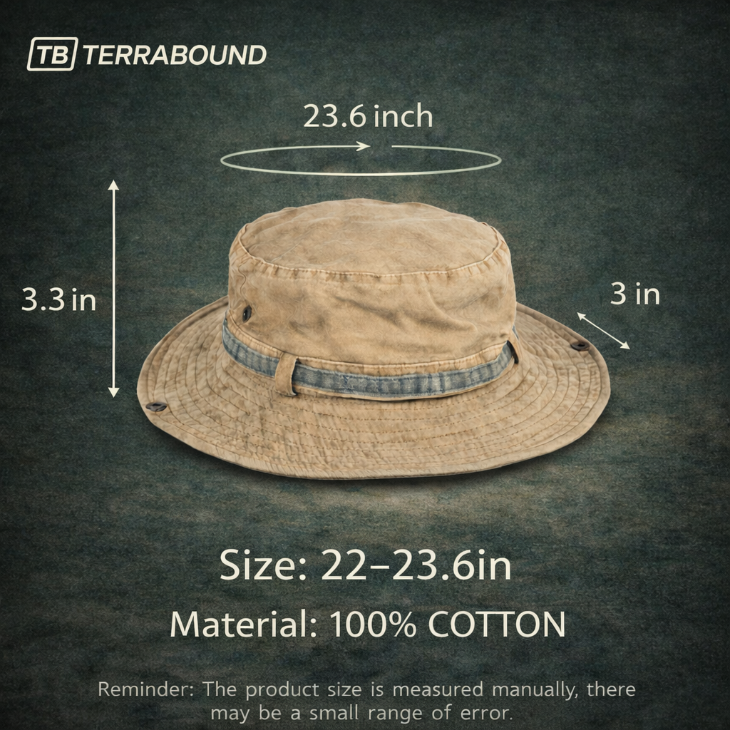 Men's Boonie Hat - Packable Wide Brim Sun Hat with Chin Strap for Hiking & Fishing