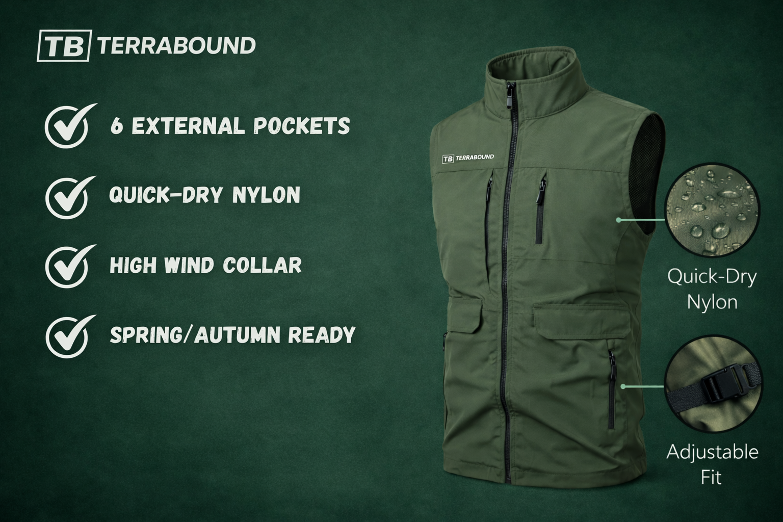 Lightweight Multi-Pocket Outdoor Gilet – Quick-Dry Layer for Active Use