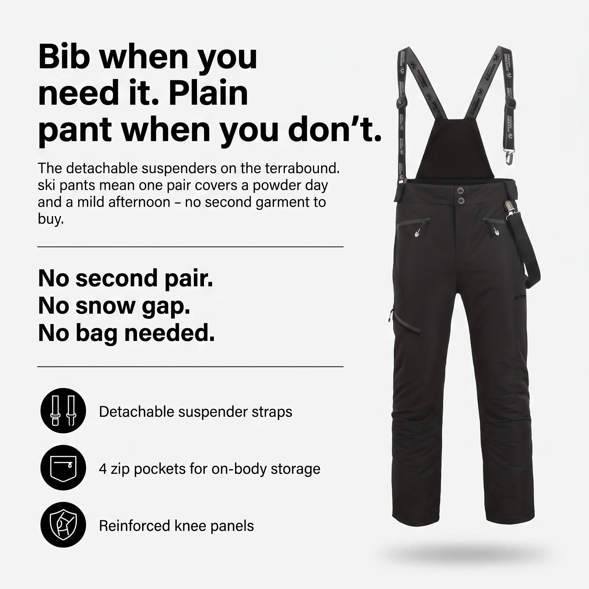 Detachable suspenders benefit graphic