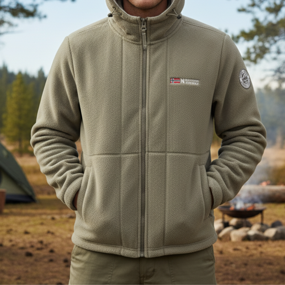 Men’s Windproof Fleece Jacket | Breathable Outdoor Layer for Cold Weather