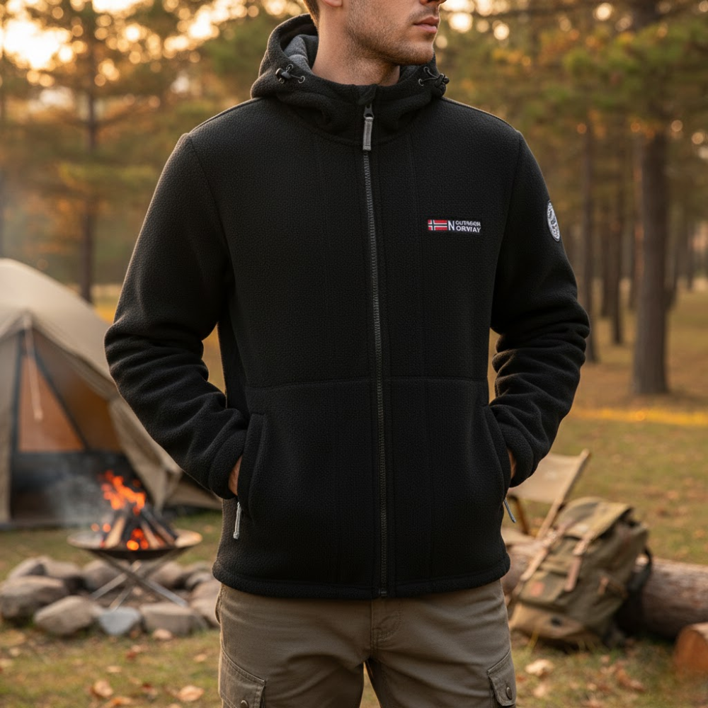 Men’s Windproof Fleece Jacket | Breathable Outdoor Layer for Cold Weather