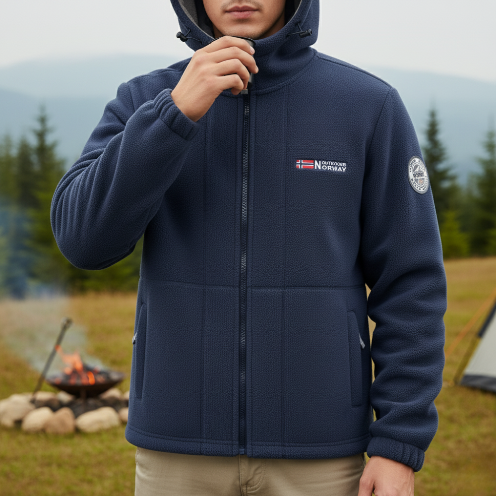 Men’s Windproof Fleece Jacket | Breathable Outdoor Layer for Cold Weather