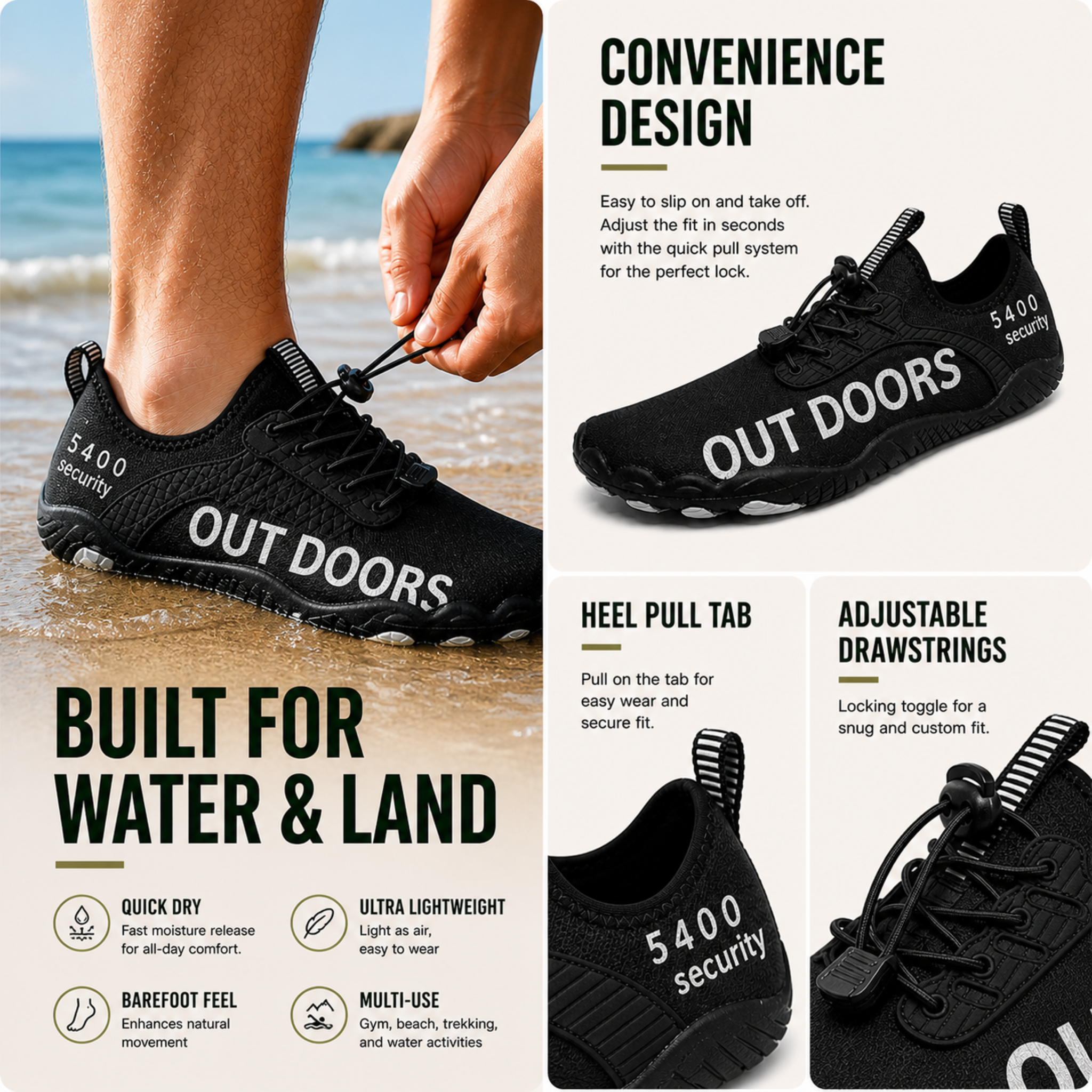 Barefoot Outdoor Shoes - Lightweight Quick-Dry Trainers