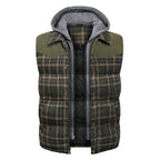Men's Gilet - Tartan Check - Hooded Insulated Body Warmer