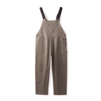 Sandstone canvas bib dungarees shown front on