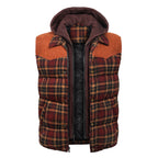 Men's Gilet - Tartan Check - Hooded Insulated Body Warmer
