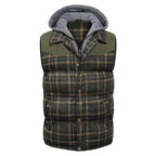 Men's Gilet - Tartan Check - Hooded Insulated Body Warmer