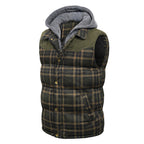 Men's Gilet - Tartan Check - Hooded Insulated Body Warmer