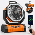 Camping Fan with LED & Powerbank | 3-in-1 Outdoor Essential