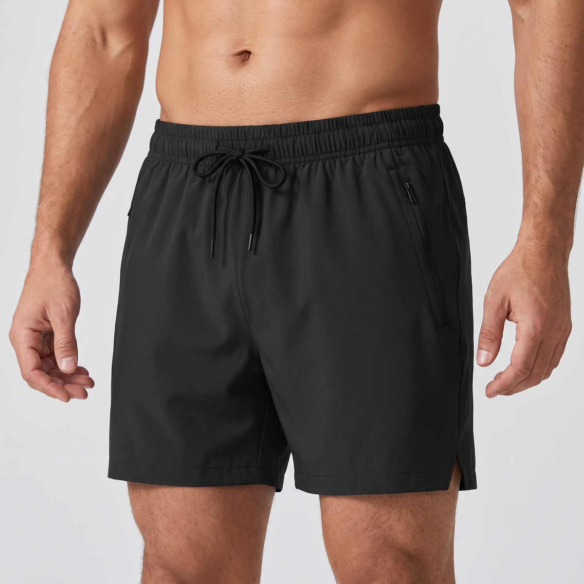 Men's swim shorts in Black - front