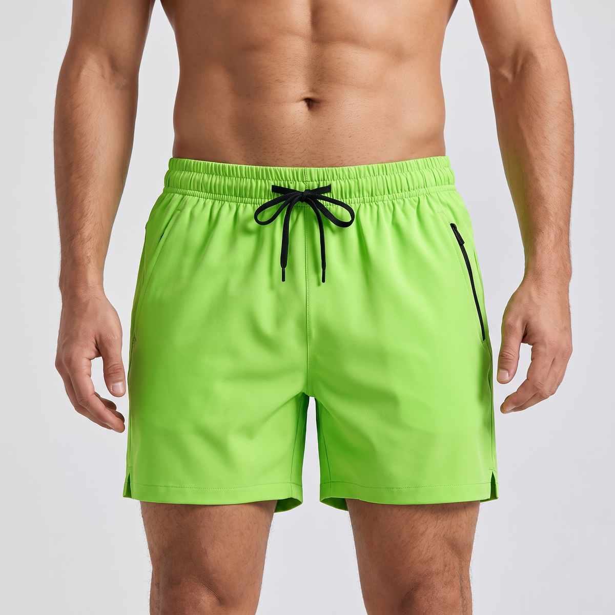 Men's swim shorts in Lime - front